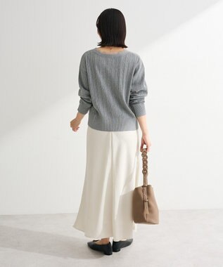 Green Parks レースドッキングニットカーディガン Gray Mixture