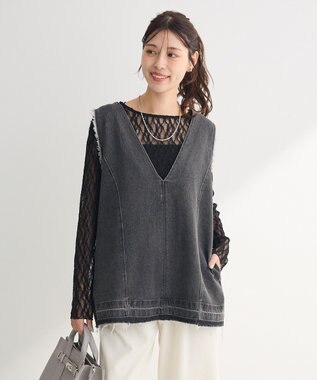 Green Parks ２ｗａｙデニムベスト Black