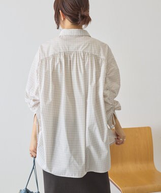 AMERICAN HOLIC 【イージーケア】バックギャザーリボンシャツ Check