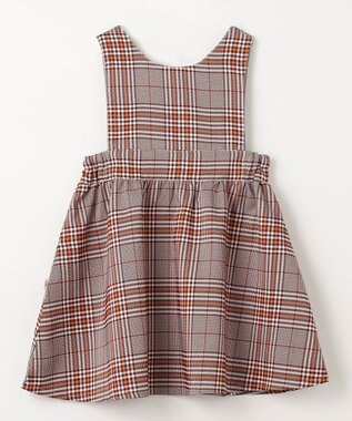 組曲 KIDS 【110-140cm】Chocolat de check ジャンパースカート ワイン×オレンジ系4