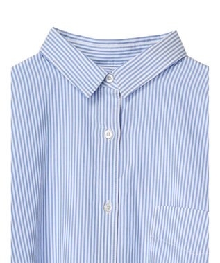 AMERICAN HOLIC ＵＶカット加工バックタックシャツチュニック Stripe Sax