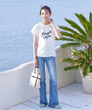 Tiaclasse 【洗える】立体刺繍ロゴTシャツカットソー オフホワイト