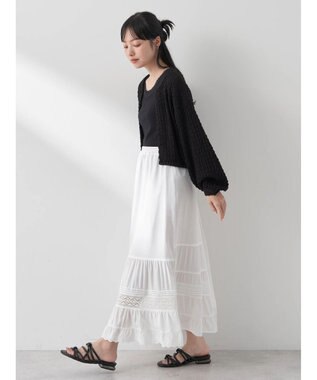 earth music&ecology レースティアードスカート Ivory