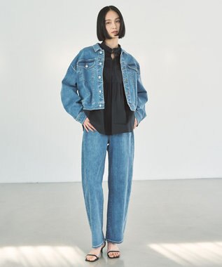 UNFILO 【UNFILO DENIM】撥水 カーブワイドデニム ミッドブルー