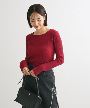 Green Parks ・ＡＮＤＳＥＡＲＣＨ　リブフェイクレイヤードニット Bordeaux