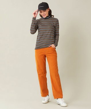 23区GOLF 【WOMEN】エニワイズ ジャガード モックネックシャツ グレー系1