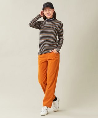 23区GOLF 【WOMEN】エニワイズ ジャガード モックネックシャツ グレー系1