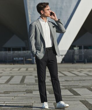 GOTAIRIKU ３年連続売上NO1【吸水速乾/洗える/ストレッチ】ノルマンディーリネン カーディガンジャケット(25/26年モデル) ライトグレー×ヘリンボーン柄(26年新色)