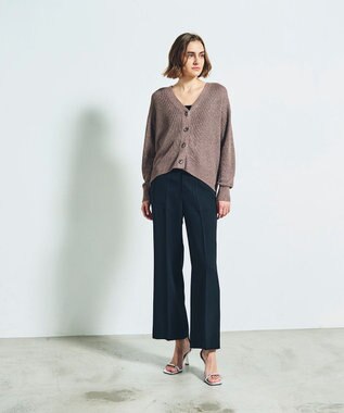 GRACE CONTINENTAL ラメニットカーディガン グレー