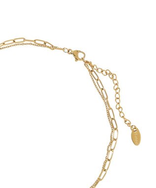 AMERICAN HOLIC 【ステンレス】ドロップトップ２連ネックレス Gold