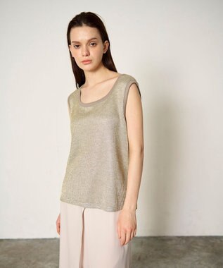 GRACE CONTINENTAL ラメカットトップ ゴールド