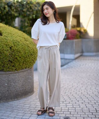 ANY L 【洗濯機可能/接触冷感/UVケア/イージーケア】清涼リラックスパンツ グレージュ