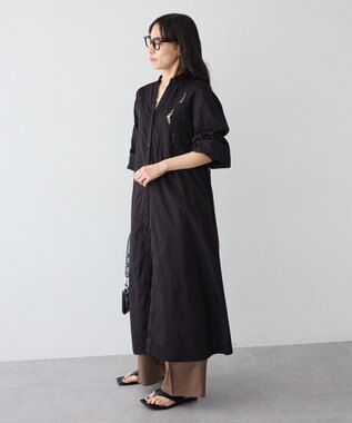 CRAFT STANDARD BOUTIQUE インド製 カットワークシシュウワンピース Black
