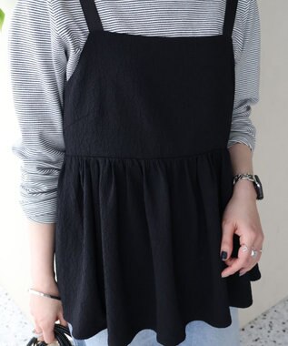 AMERICAN HOLIC ジャガードティアードキャミ Black