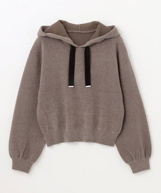 GRACE CONTINENTAL ラメニットパーカー ブラウン