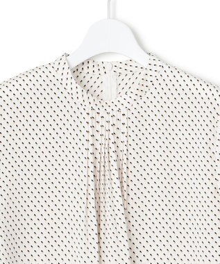 23区 L 【洗える】グラデーションドットプリント ブラウス ホワイト系