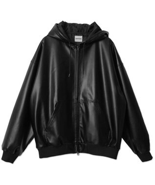 WEGO エコレザーフードブルゾン ブラック