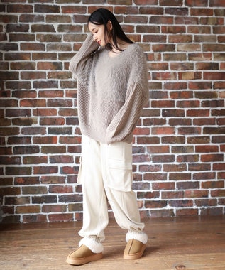 Green Parks ・Ｐｅｔｉｔ　Ｆｌｅｕｒ　シャギーキリカエニット Gray Beige