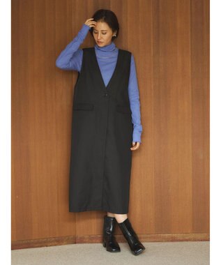 Green Parks ジレにもなる２ｗａｙＶネックジャンスカ Black