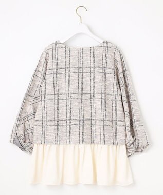 ANY SIS 【洗える】ネップツイードペプラム カットソー ラベンダー系