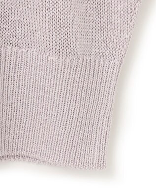 ICB L 【WEB限定カラーあり・洗える】ペーパーブレンドシャインニット 五分袖プルオーバー パールグレー系