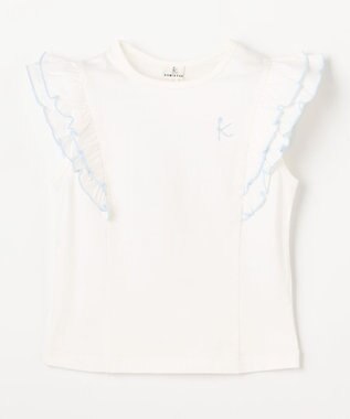 組曲 KIDS 【110-140㎝】 フルールフリルTシャツ オフホワイト