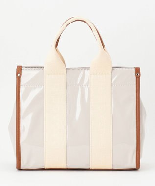 LA BAGAGERIE ソフトエナメル　ロゴテープ2WAYトートバッグ　Mサイズ アイボリー