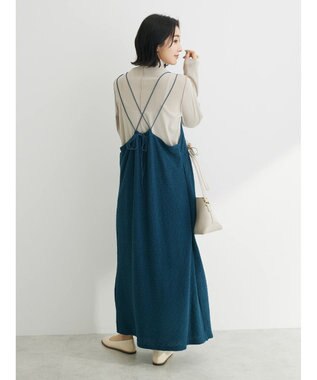Green Parks 表面カット細ひもキャミワンピース Navy