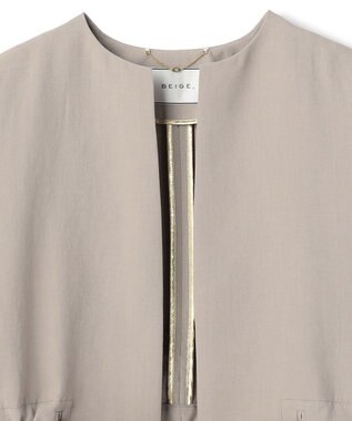 BEIGE， PORDIC / ドロスト付きノーカラージャケット Taupe