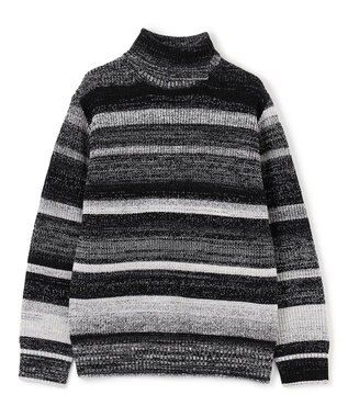 JOSEPH HOMME 【LEON 2月号掲載】グラデーションボーダー　タートルネックニット ブラック系2