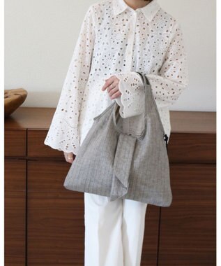 MORROW by thank 【A4サイズ収納可/軽量】DREW W トートバッグ ベージュ　リネン混