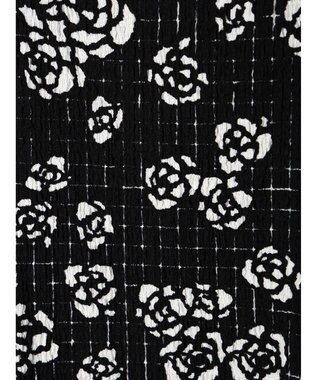 Green Parks ■ＥＳＣＡＲ　ボトルネッククレープカットプルオーバー Flower Black