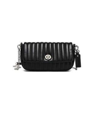 style code 【MERCURYDUO/マーキュリーデュオ】ストライプキルティング　フラップショルダーバッグ ブラック