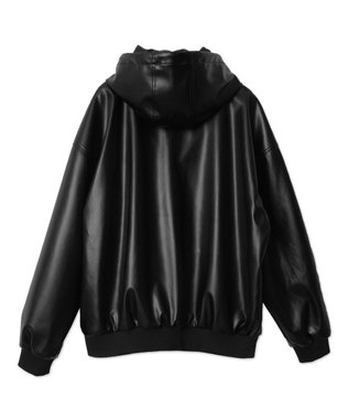 WEGO エコレザーフードブルゾン ブラック