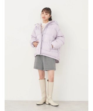 earth music&ecology フーディー中綿ブルゾン Pink