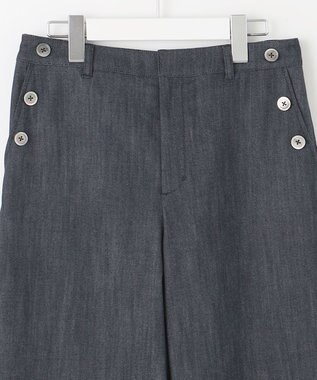 J.PRESS LADIES S 【洗える】セルロースシャンブレー ワイド パンツ ネイビー系