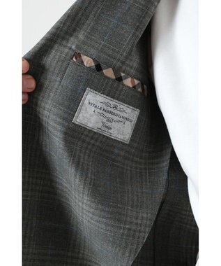 DAKS グレンチェックカーキジャケット グレー