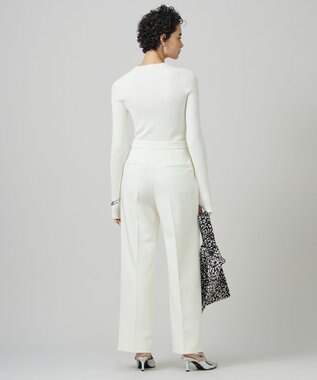 ICB L 【CLASSY.1月号掲載・洗える】ハイゲージリブベーシック プルオーバーニット オフホワイト系