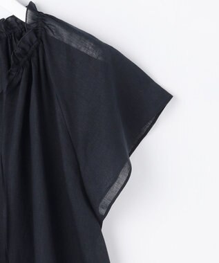 自由区 【WEB限定カラーあり】シアーラミーローンフリルデティール ブラウス ネイビー