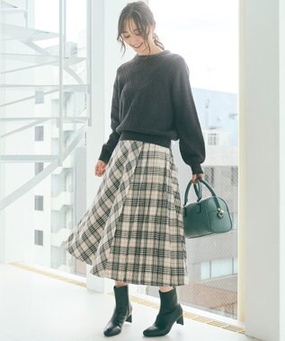 ANY SIS 【23.0~24.0cm】スクエアトゥセットバッグ ブーツ ブラック