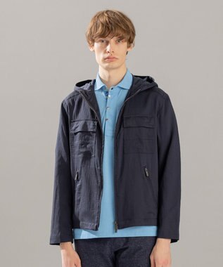 JOSEPH HOMME ストレッチマイヤー　フードブルゾン ネイビー系