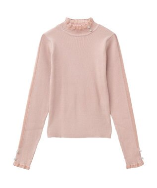 Green Parks ・ｓｗｉｎｇ　ｂｙ　シフォンフリルリブハイネック Pink