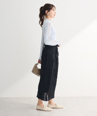 Green Parks ・ｓｗｉｎｇ　ｂｙ　シフォンフリルリブハイネック Gray