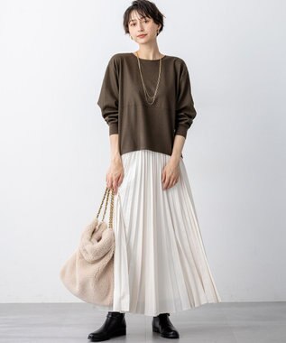 23区 VIOLAｄ’ORO エコムートン チェーンショルダー トートバッグ アイボリー系