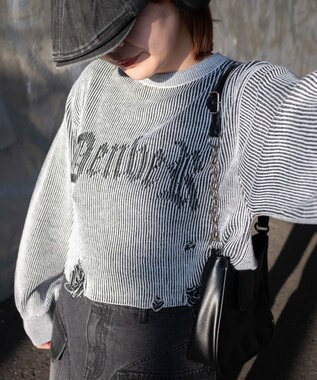 WEGO ダメージショートニットPO ホワイト