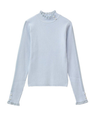 Green Parks ・ｓｗｉｎｇ　ｂｙ　シフォンフリルリブハイネック Gray