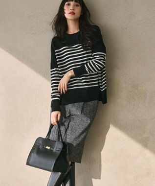 23区 ベルト付き 2WAY トートバッグ ブラック系