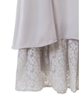 earth music&ecology レースヘムスカート Gray Beige