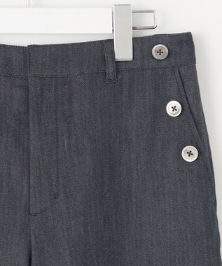 J.PRESS LADIES S 【洗える】セルロースシャンブレー ワイド パンツ ネイビー系