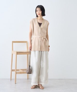 AMERICAN HOLIC 金ボタンニットジレ Beige